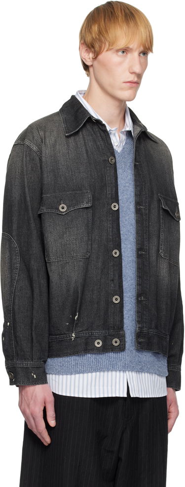 Jakke Maison Margiela Maison Margiela Distressed Denim Jacket Sort | S50AM0649 M30025, 1