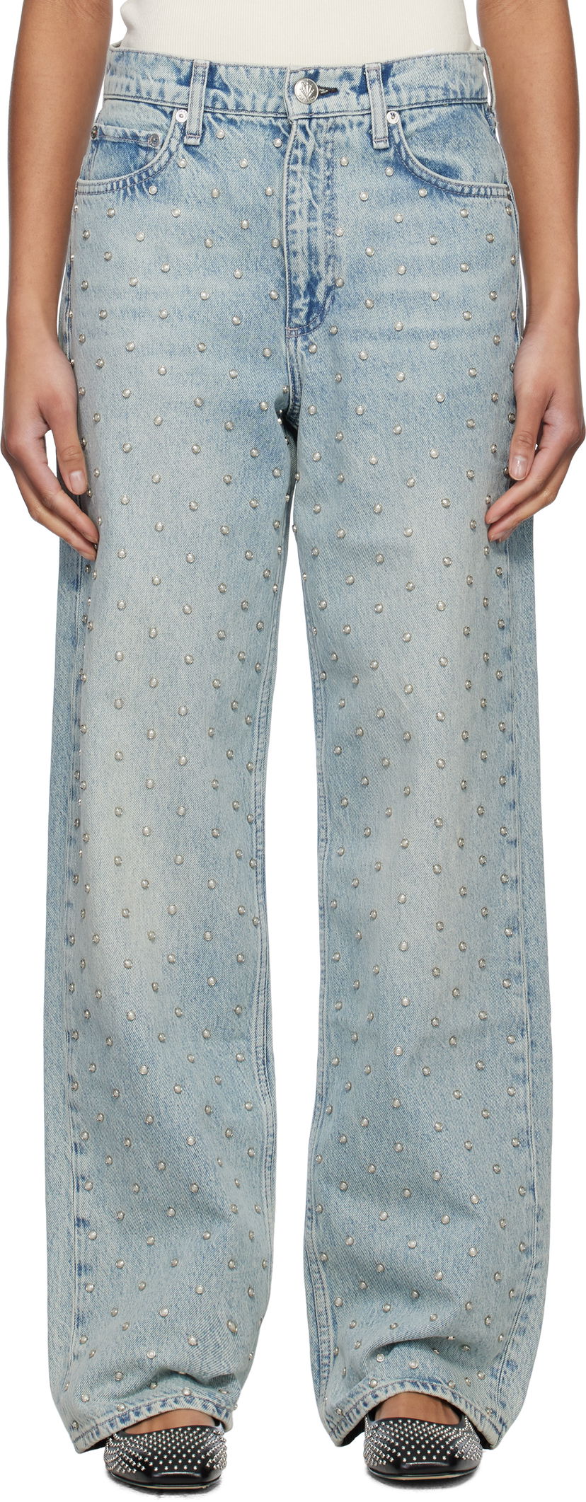 Jeans rag & bone rag & bone Shea Relaxed Straight Jeans Blå | WDD24H2998RGDE