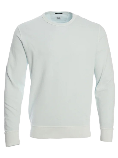 Sweater C.P. Company Cotton Fleece Resist Dyed Sleeve Logo Crewneck Blå | 12CMSS263A005398S820