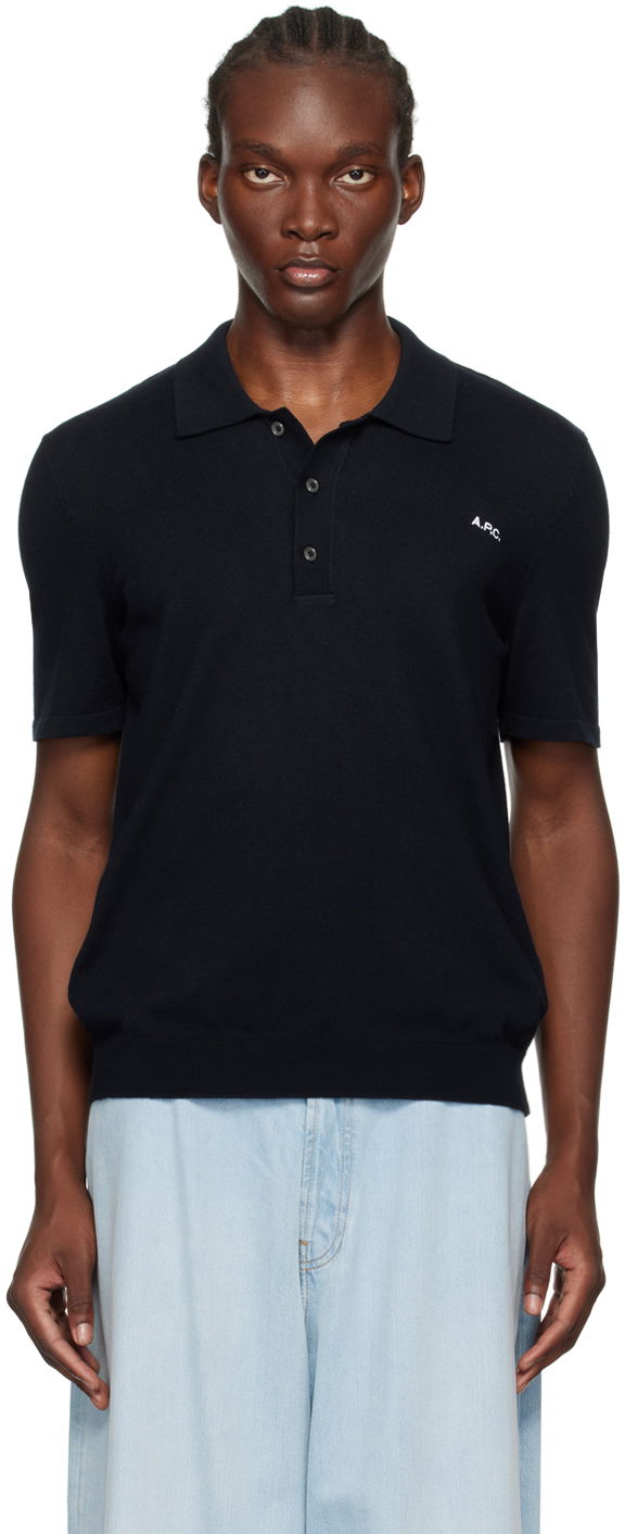 Polo skjorte A.P.C. Navy Ollie Polo Mørkeblå | COGDK-H23326
