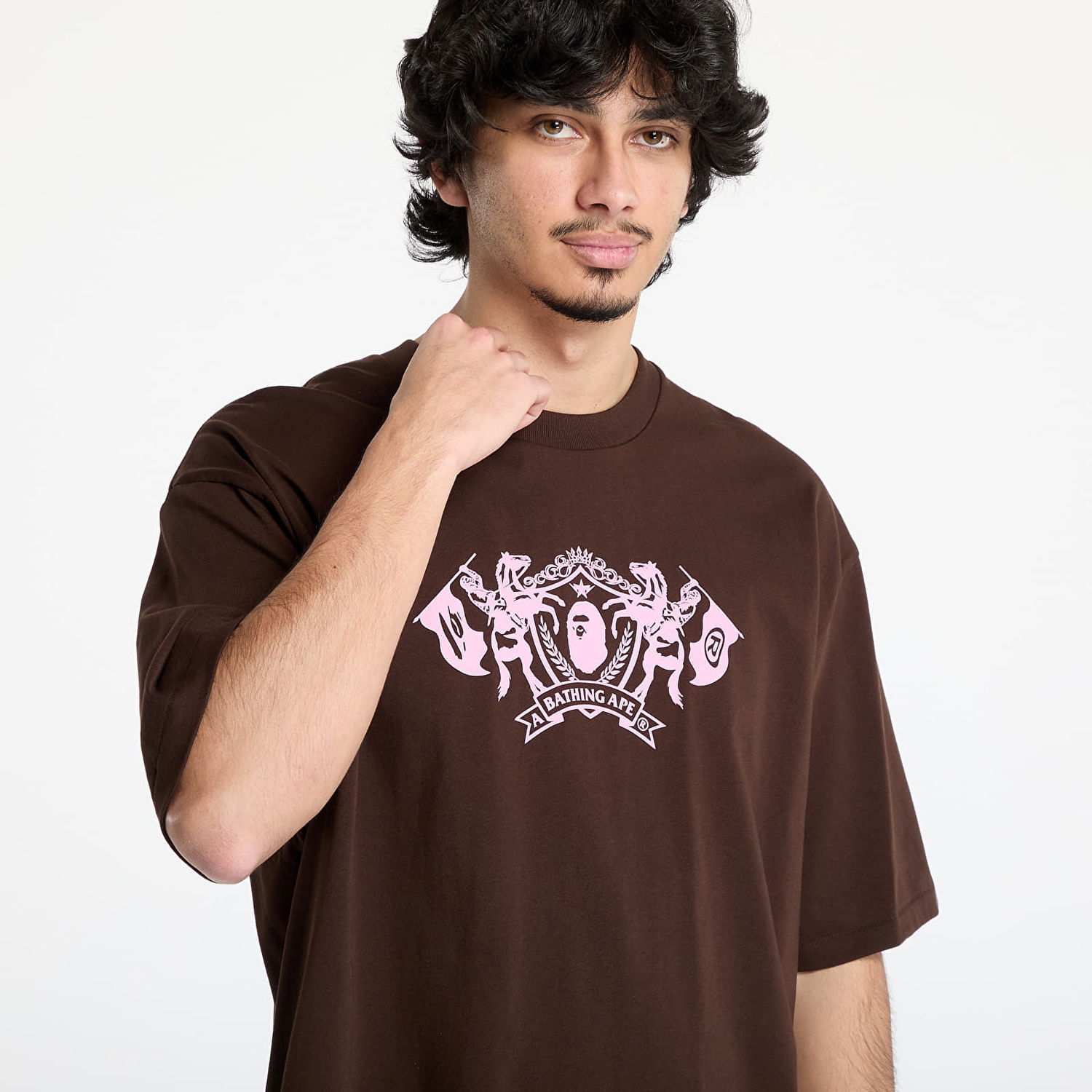 T-shirt BAPE A BATHING APE College Logo Relaxed Fit Tee Brun | 001TEL301316MBRW, 1