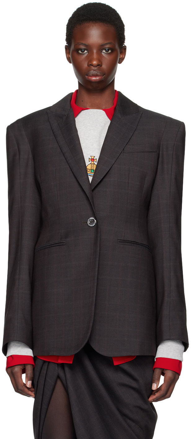 Tøj Vivienne Westwood Brown Alien Blazer Sort | 14010073-W00YX-
