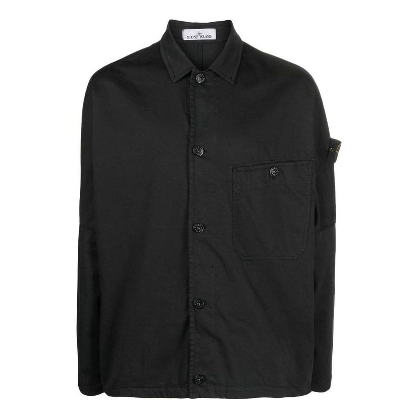 Skjorte Stone Island Stone Island Buttoned Overshirt Sort | 771511014-V0029
