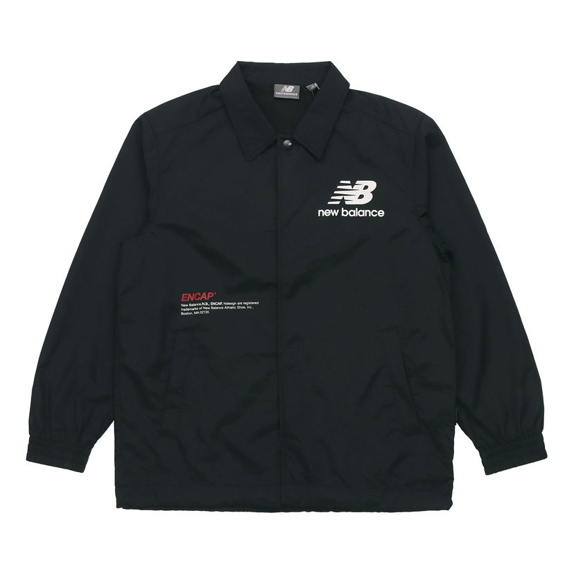 Vindjakke New Balance Casual Cargo Jacket Sort | NAA24013-BK
