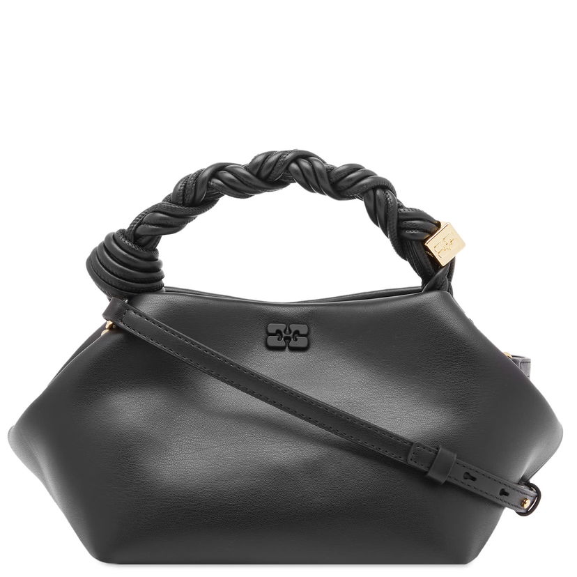 Håndtaske GANNI Braided Handle Leather Shoulder Bag Sort | A5241-099