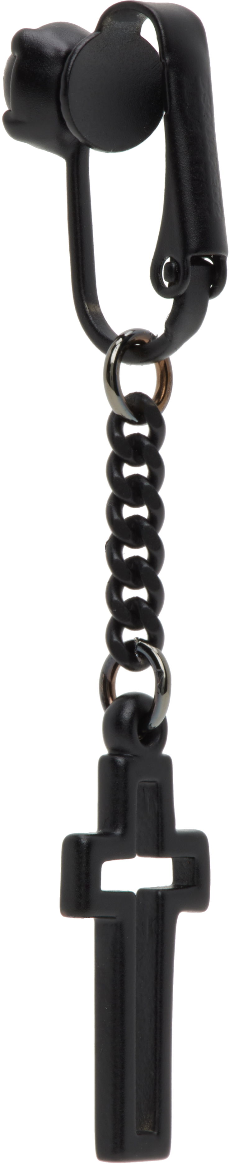 Nøgleringe DSQUARED2 Dsquared2 Clip-On Cross Earring Sort | ERM0064_37208163_2124, 1