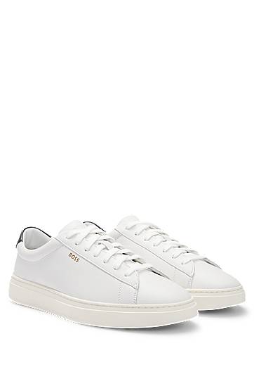 Tøj og tilbehør BOSS BOSS Polished Leather with Logo Details Hvid | 50536480