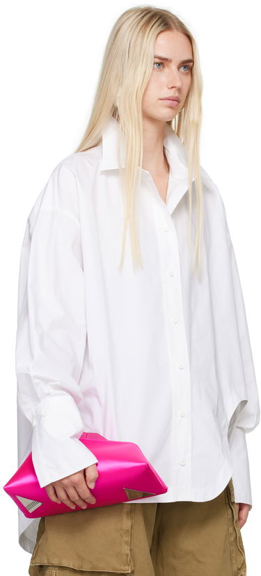 Skjorte The Attico The Attico Diana Asymmetric Shirt Hvid | 227WCH04 C052, 1