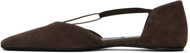 Tøj TOTEME TOTEME Suede T-Strap Ballerina Flats Brun | 252-WAS805-LE0114, 2