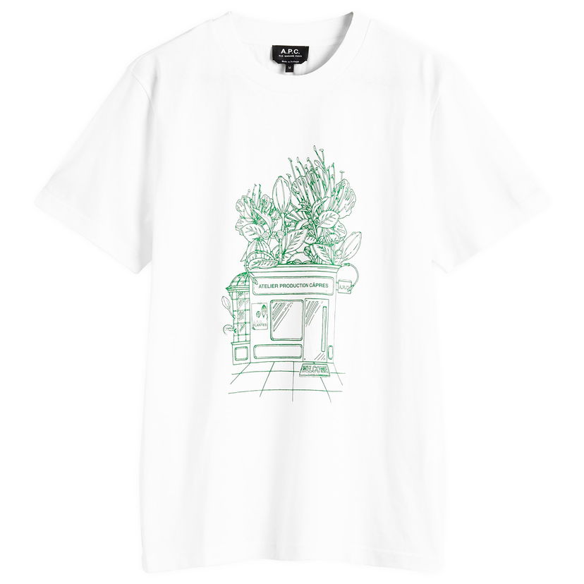 T-shirt A.P.C. Graphic T-Shirt Magasin Store Print Hvid | COGCK-M26449-AAB