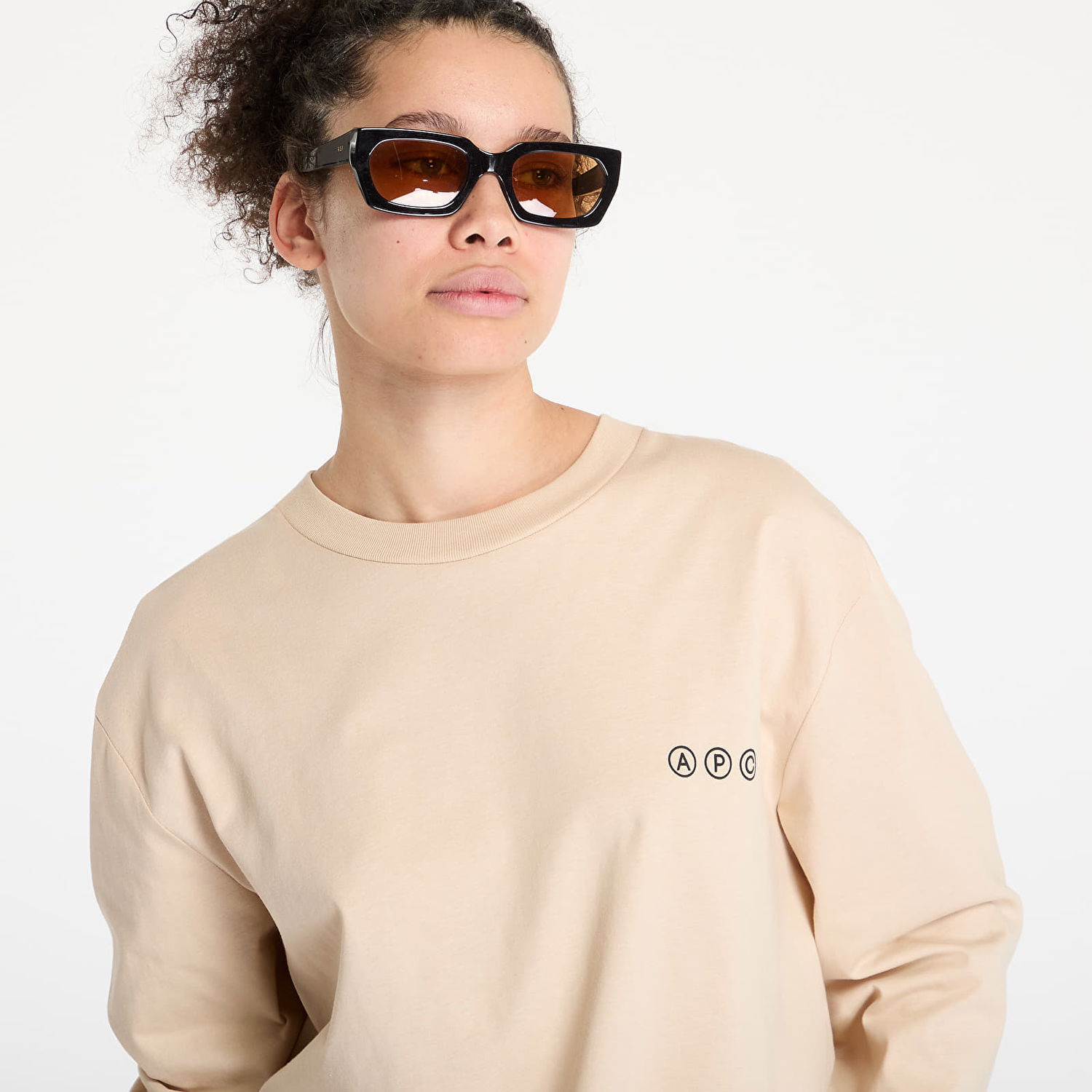T-shirt A.P.C. A.P.C. Adresse Long Sleeve T-Shirt Beige | COHBM-M26438 BAA, 1