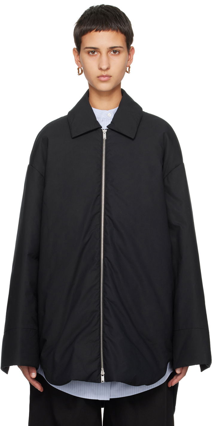 Jakke Jil Sander Spread Collar Down Jacket Sort | J40AF0127_J45153, 0