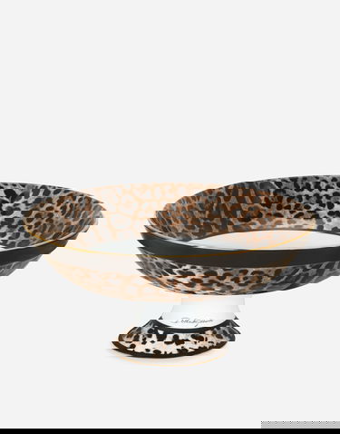 Home decor Dolce & Gabbana Dolce & Gabbana Porcelain Leopard Print Fruit Serving Bowl Flerfarvet | TCC193TCAMUUL003, 1