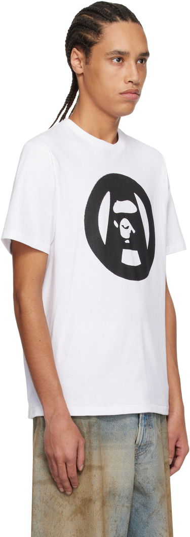 T-shirt BAPE A Bathing Ape Stencil Circle Ape Face T-Shirt Hvid | 001TEL301053M, 1