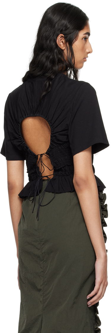 T-shirt Cecilie Bahnsen Smocked T-Shirt Sort | 2.24RTW11003 OASIS TOP, 2