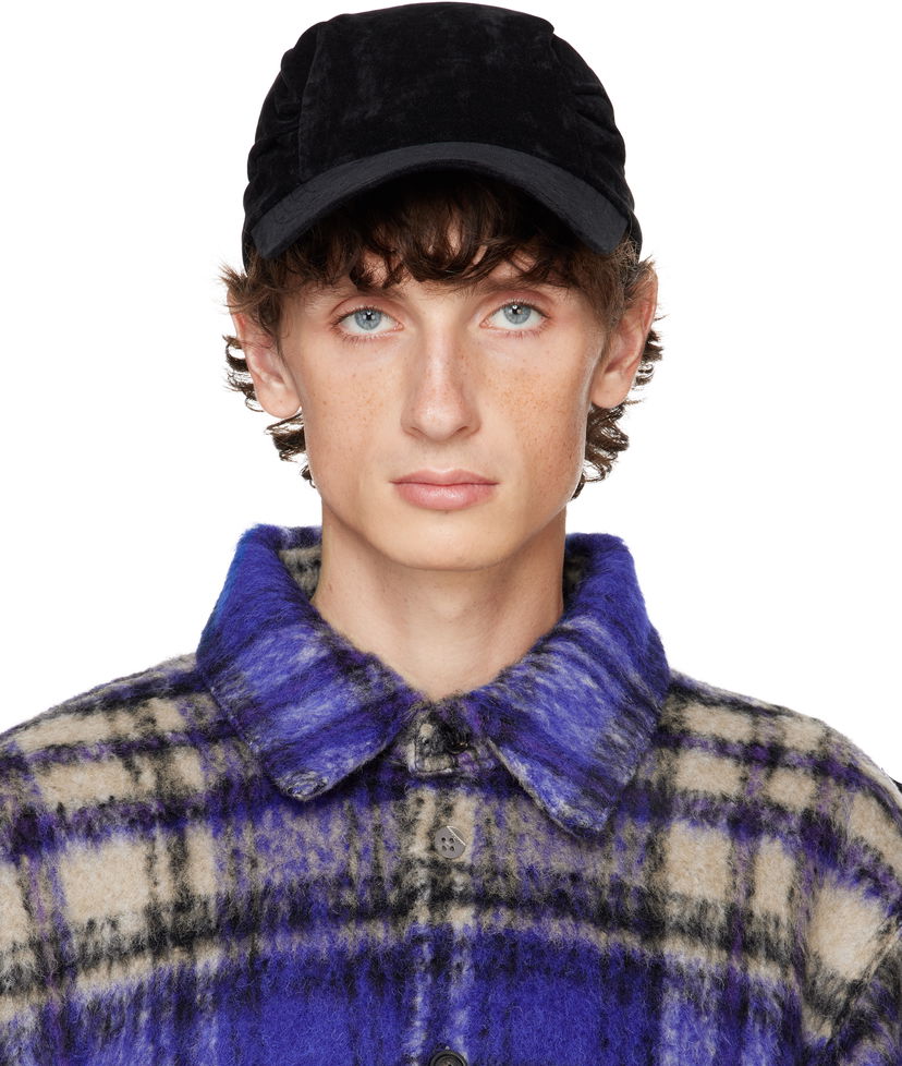 Kasket ADER ERROR Velour Baseball Cap Sort | BN01FWHW0207BK