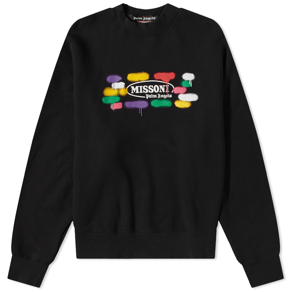Sweater Palm Angels x Missoni Sport Logo Crewneck Sort | PMBA026F21FLE0131001, 0