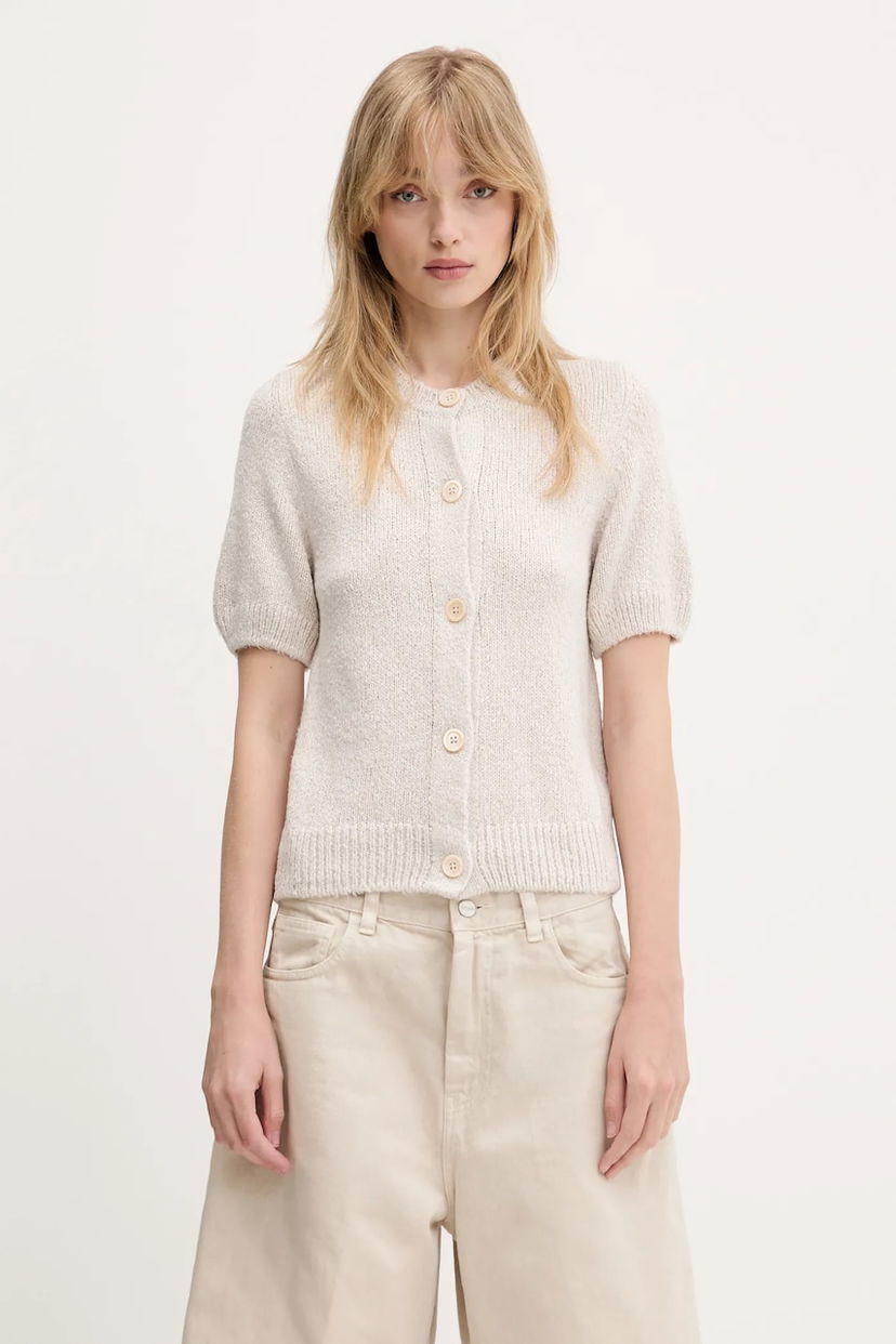Sweater OUR LEGACY Our Legacy Shrunken Puff Sleeve Cardigan Beige | W2253SO