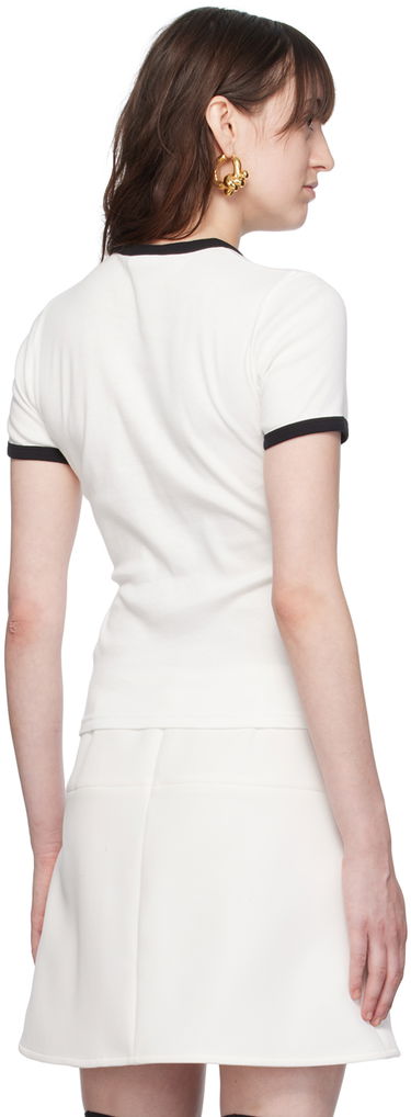 T-shirt Courrèges Courrèges Signature Trim T-Shirt Hvid | VESJTS017JS0070, 2