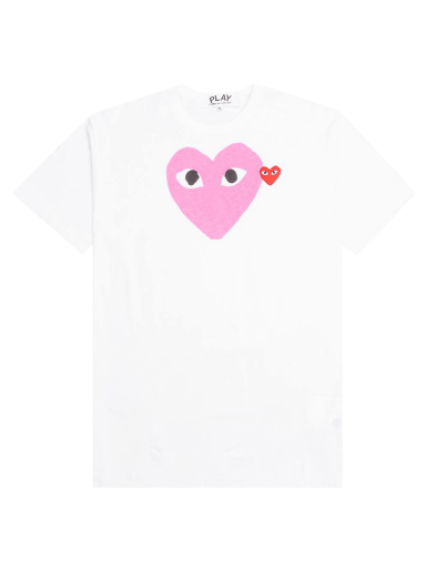T-shirt Comme des Garçons PLAY Red Emblem Heart T-Shirt Hvid | AZ T106 051 4