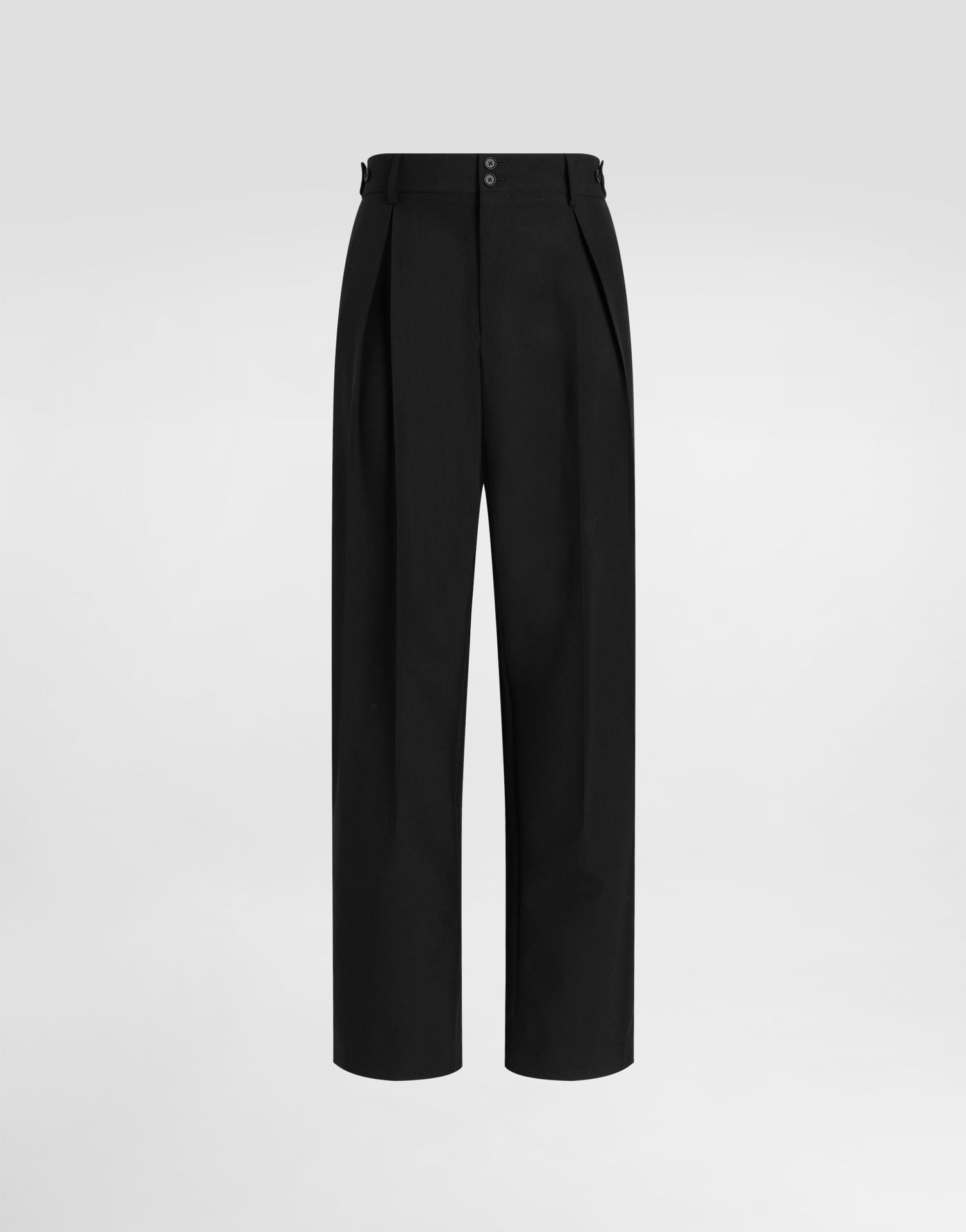 Bukser Dolce & Gabbana Dolce & Gabbana Wool Blend Pleated Trousers Sort | GP149THUMF3N0000, 0