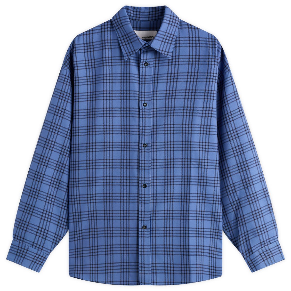 Skjorte sage NATION Chisholm Check Shirt Blå | S075-RBC, 0