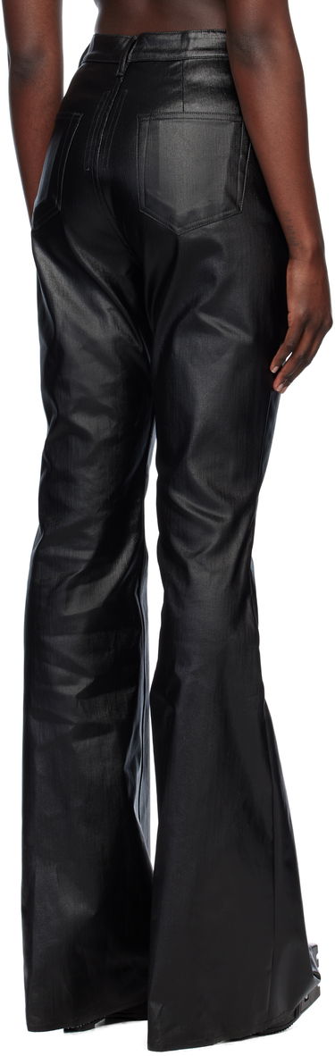 Jeans Rick Owens Rick Owens Hollywood Bolan Bootcut Coated Jeans Sort | RP01E7329 SCT, 2