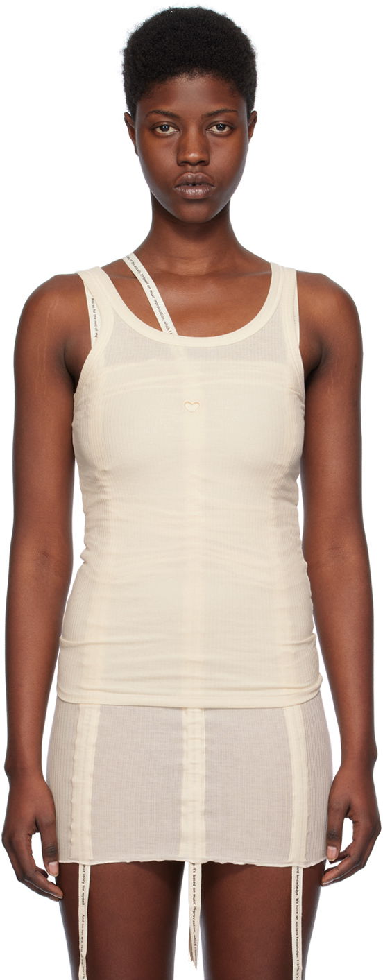 Tanktop Baserange Slim Heart Tank Top Beige | TOHT-RB-SP24