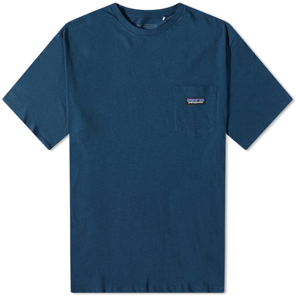 T-shirt Patagonia Regenerative Cotton Pocket Tee Mørkeblå | 53255-TIDB, 0