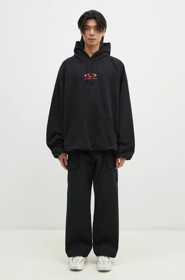 Sweatshirt VETEMENTS Oval Logo Cropped Boxy Hoodie Sort | UA66HD600BR, 3
