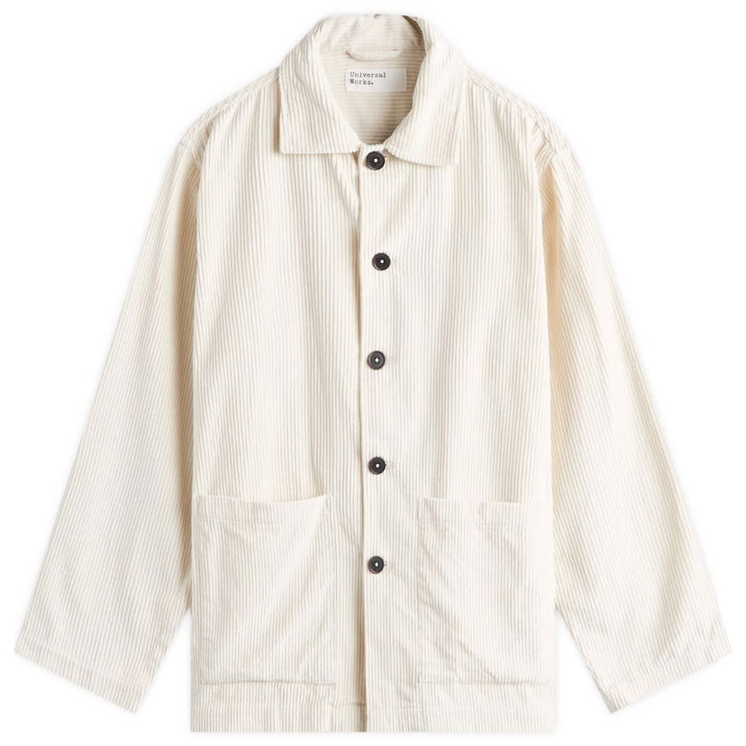 Skjorte Universal Works Corduroy Easy Jacket, Size Large Hvid | P31159-ECR