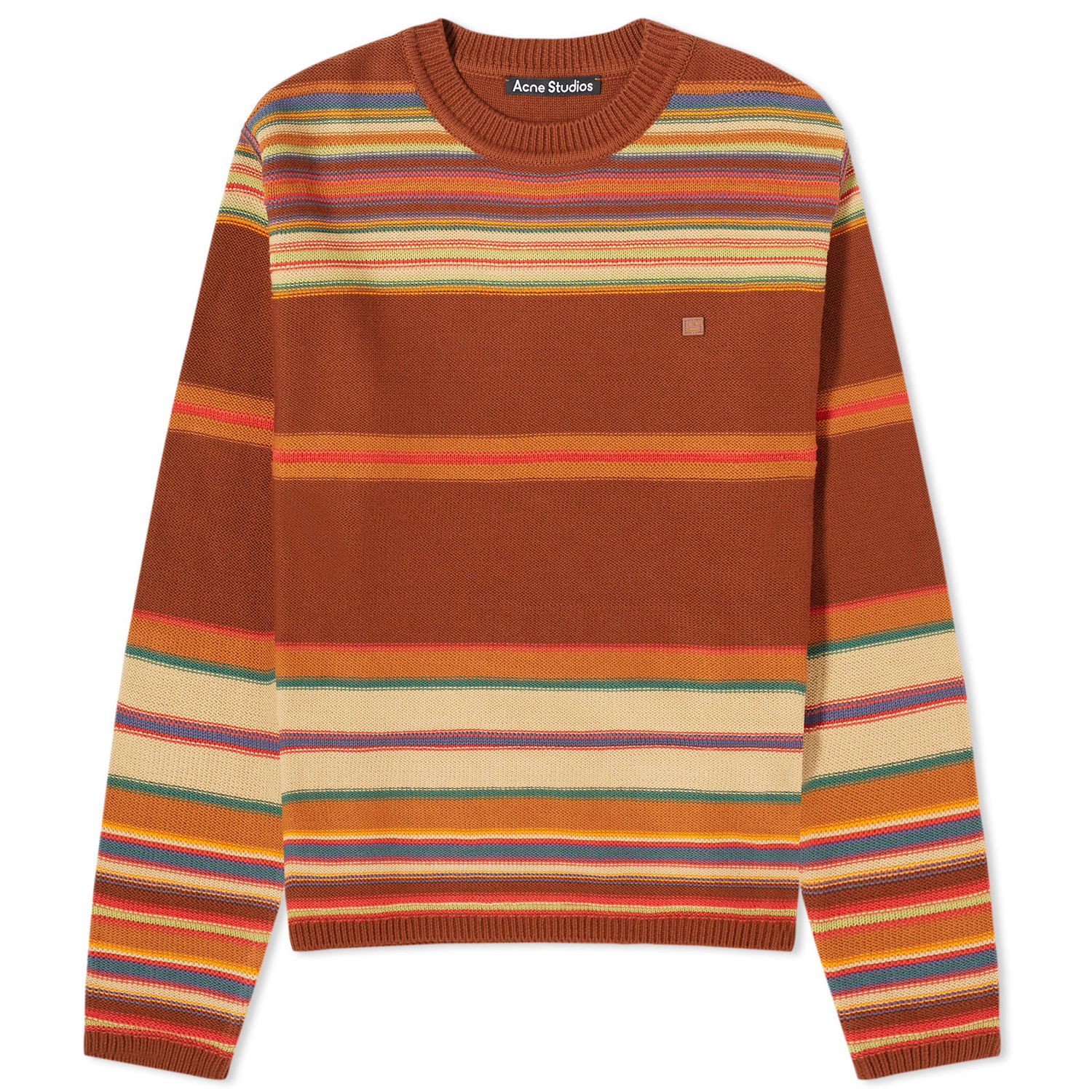 Sweater Acne Studios Kenzil Stripes Face Jumper Brun | C60087-DKI, 0