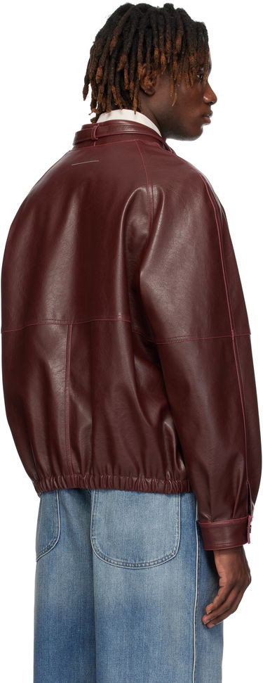 Bomberjakke Maison Margiela MM6 Maison Margiela Sports Faux-Leather Jacket Bourgogne | SH2AM0023 M35455, 2