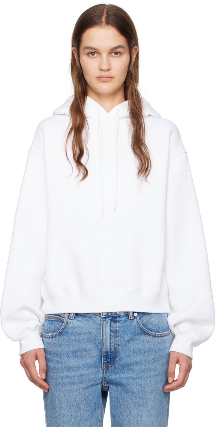 Sweatshirt Alexander Wang Bonded Hoodie Hvid | 4CC3222069, 0