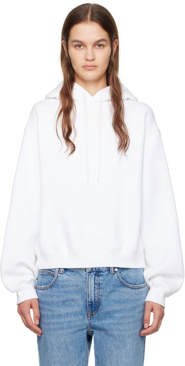 Sweatshirt Alexander Wang Bonded Hoodie Hvid | 4CC3222069, 0