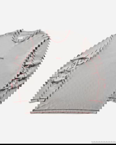 T-shirt ROA Info Stitch Organic Longsleeve T-Shirt Grå | RBMW0543JY56 GRY0004, 1