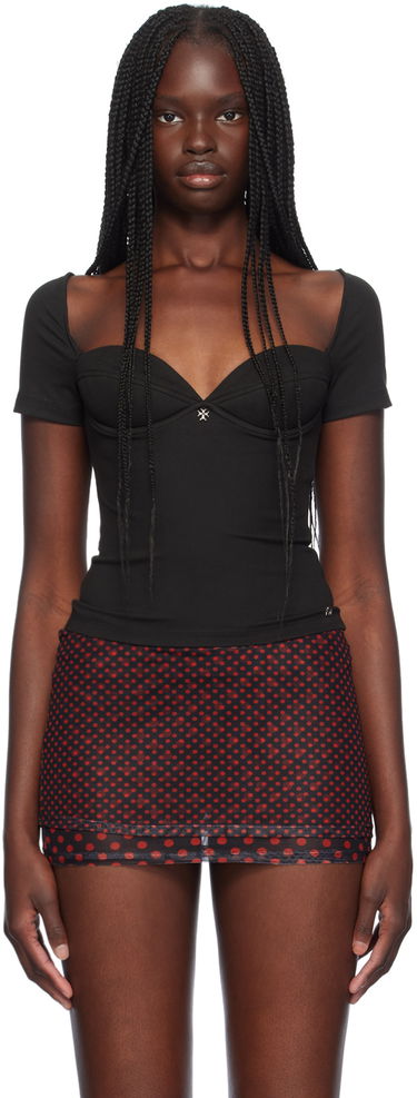 Tanktop Miaou Miaou Olivia Sweetheart Neck T-Shirt Sort | 7143SHJBLK, 0