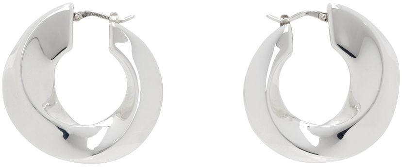 Øreringe Bottega Veneta Twist Hoop Earrings Hvid | 775170 V5070