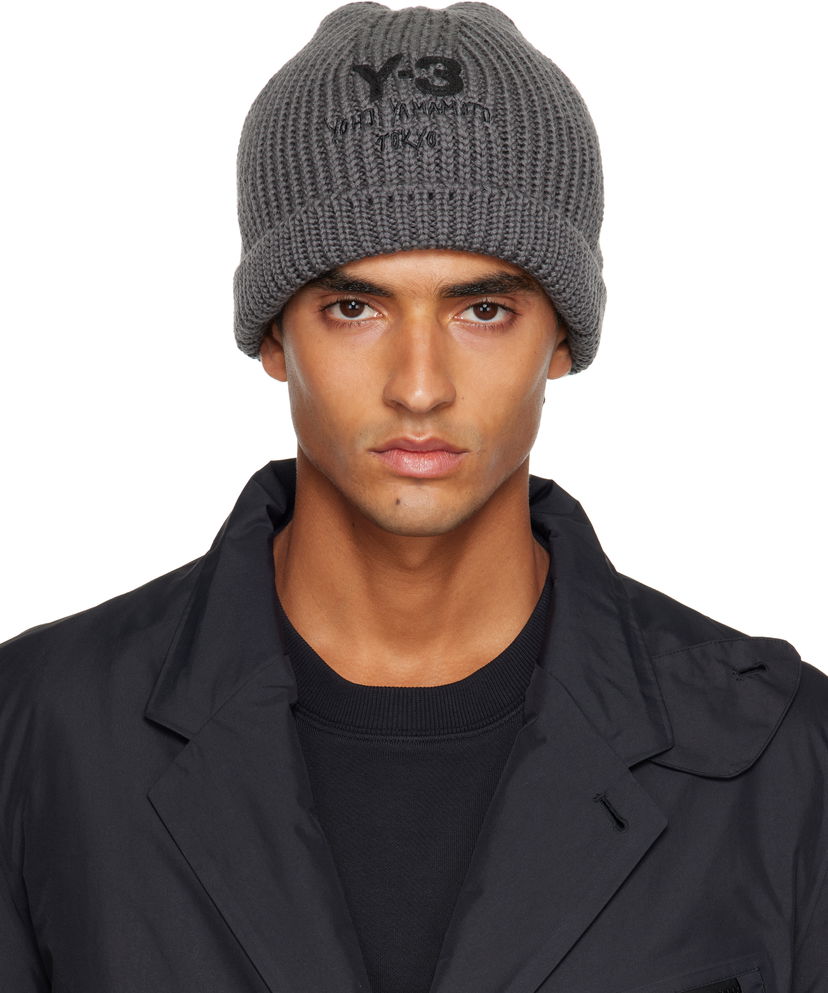 Beanie Y-3 Y-3 Chunky Knit Beanie Grå | JX8309