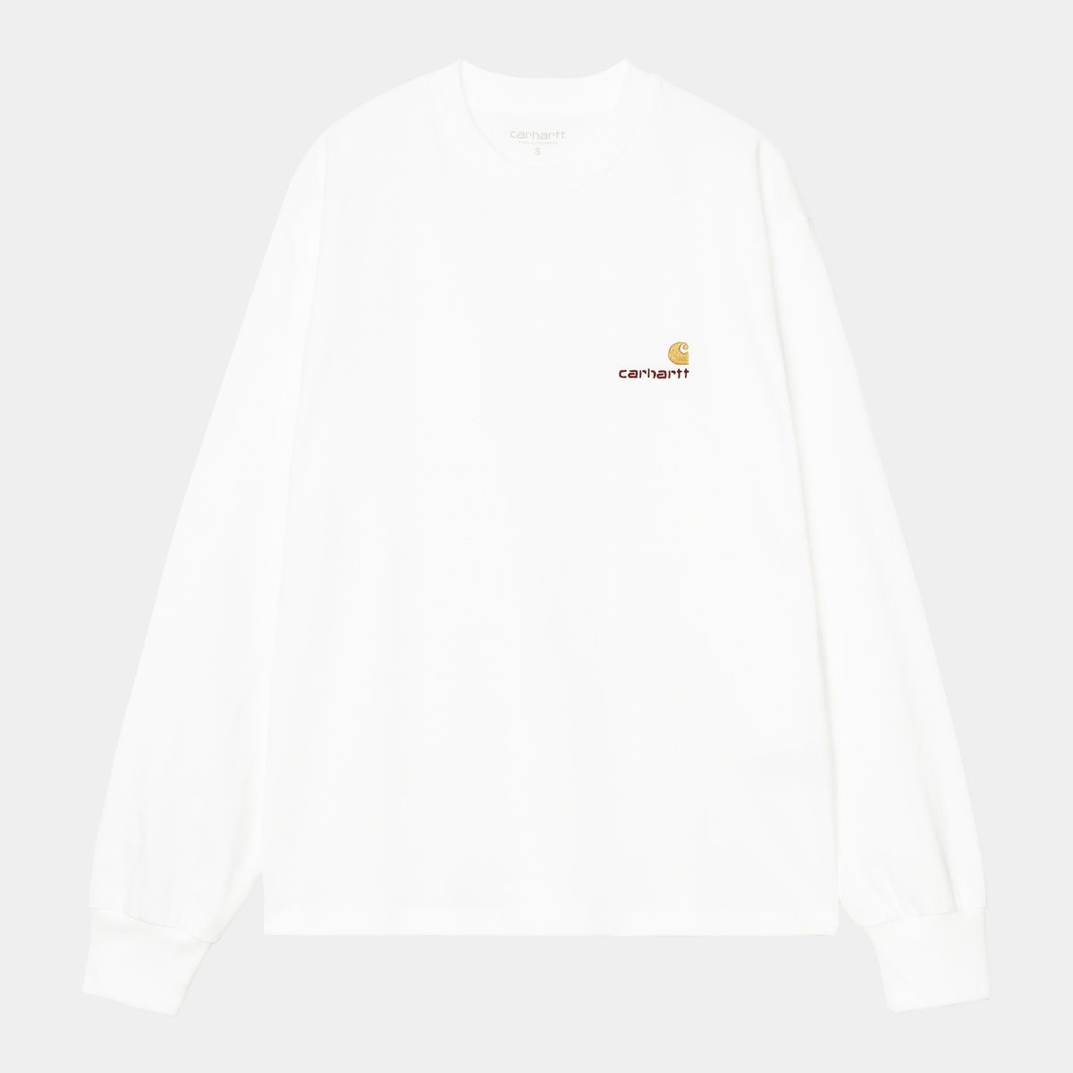 T-shirt Carhartt WIP Long Sleeve American Script T-Shirt Hvid | I035466_5, 0