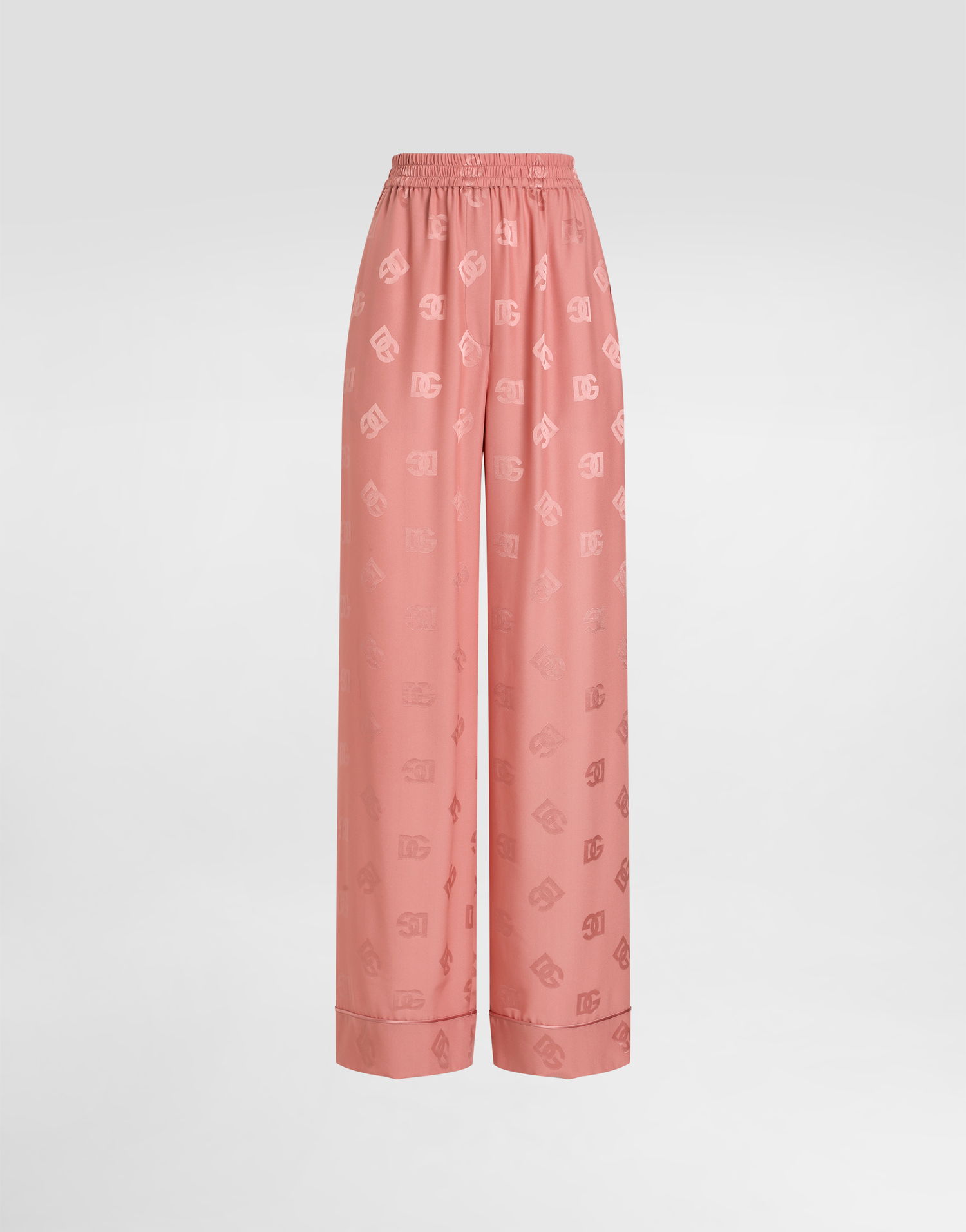 Pyjamas Dolce & Gabbana Dolce & Gabbana Silk Satin Jacquard Pajama Pants with All-over DG Logo Lyserød | FTAMPTFJ1JOF0473, 0