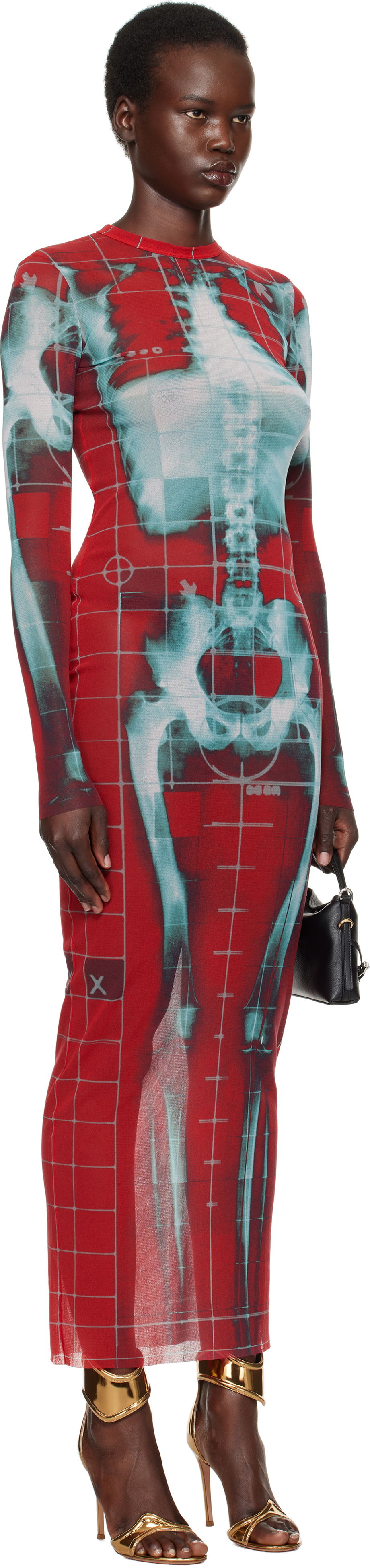 Kjole Jean Paul Gaultier Jean Paul Gaultier 'The Squeletor' Maxi Dress Rød | 25/33-F-RO309-T580-3058, 1