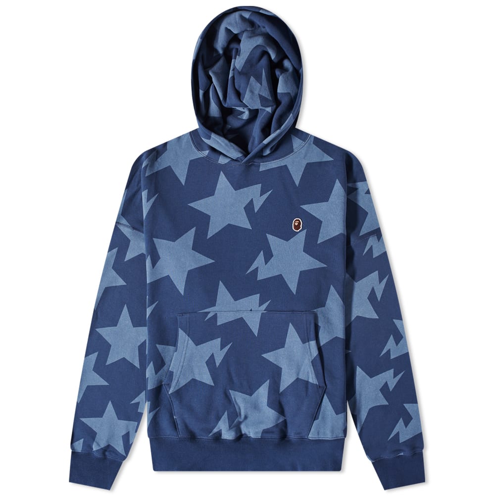 Sweatshirt BAPE STA Pattern Loose Fit Pullover Hoodie Blå | 001PPI301002M-ING, 0