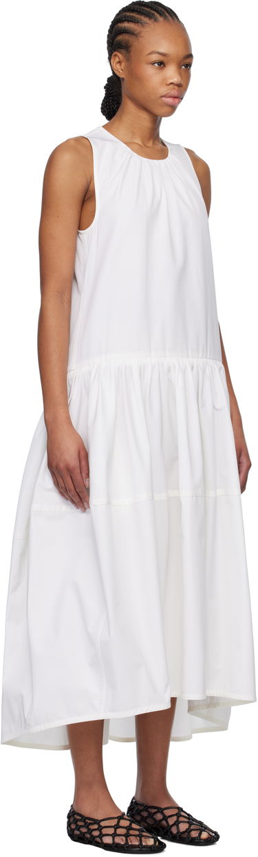 Kjole Jil Sander Jil Sander Crew-Neck Midi Dress Hvid | J02CT0452_J45002, 1