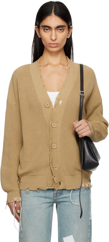 Sweater Maison Margiela MM6 Maison Margiela Eaten Knit Cardigan Beige | SH0HP0008 M13089, 0