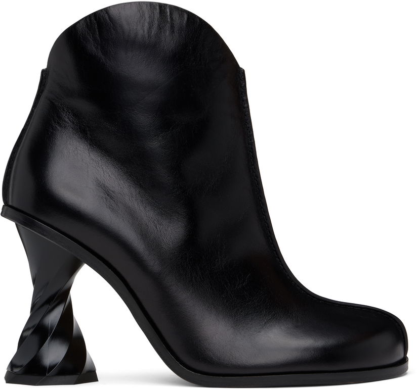 Tøj JW Anderson JW Anderson Twisted Heel Ankle Boots Sort | ANW43211A