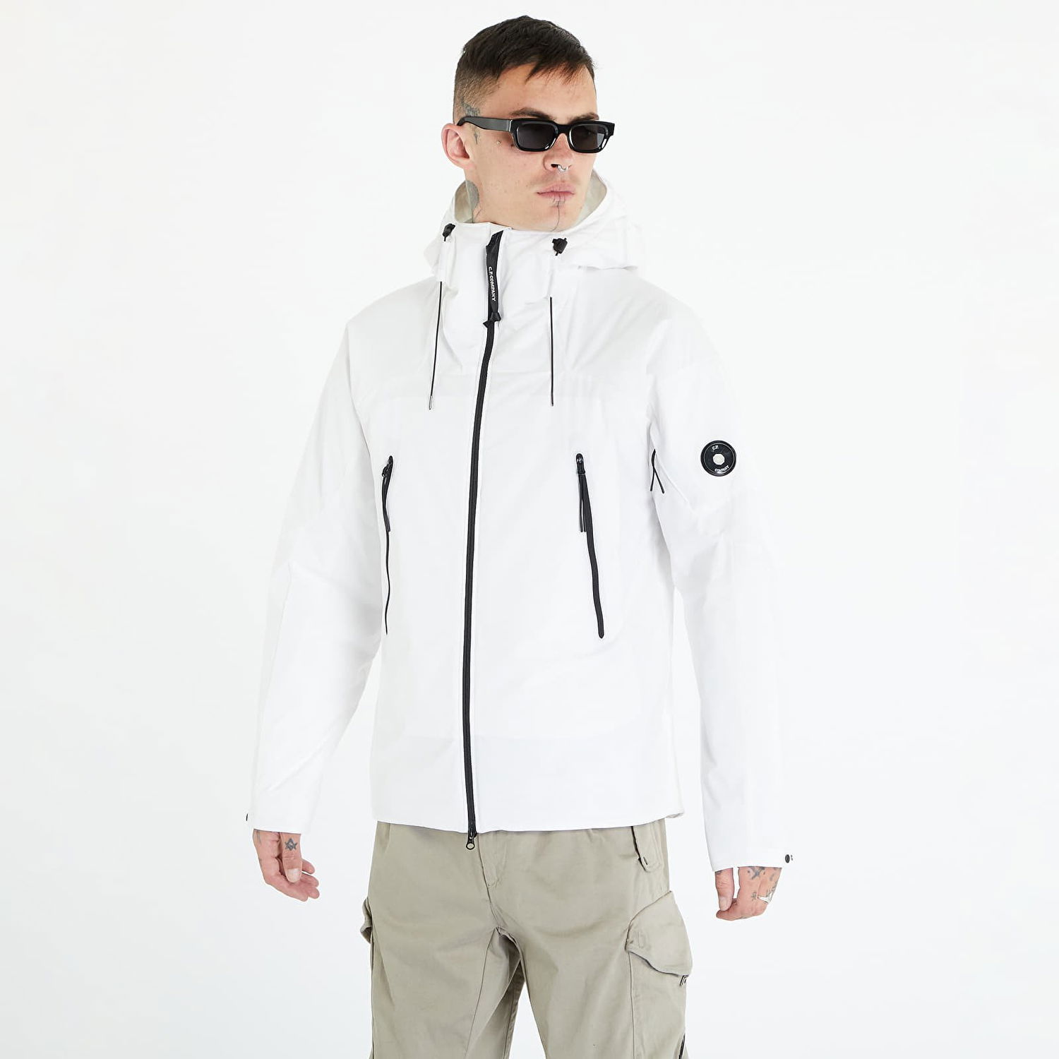 Jakke C.P. Company Pro-Tek Hooded Jacket Gauze White Hvid | 15CMOW025A004117A-103, 0