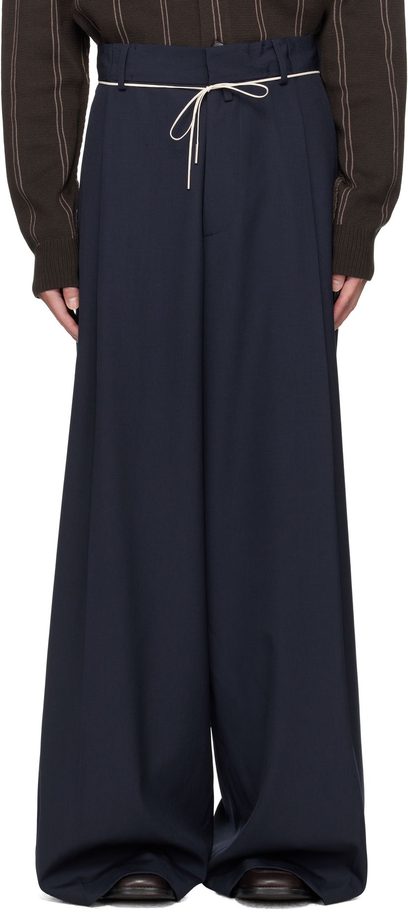 Bukser Dries Van Noten Dries Van Noten Drawstring Trousers Mørkeblå | 252-020915-2057