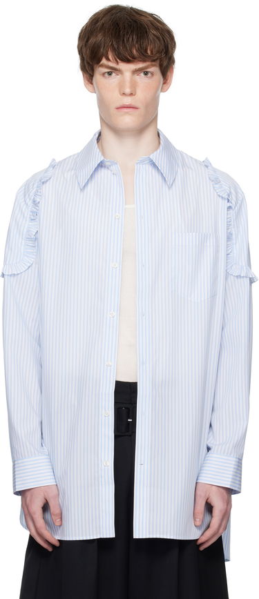 Skjorte Simone Rocha Simone Rocha Ruffle Shoulder Patch Tunic Shirt Blå | 5383 1026, 0