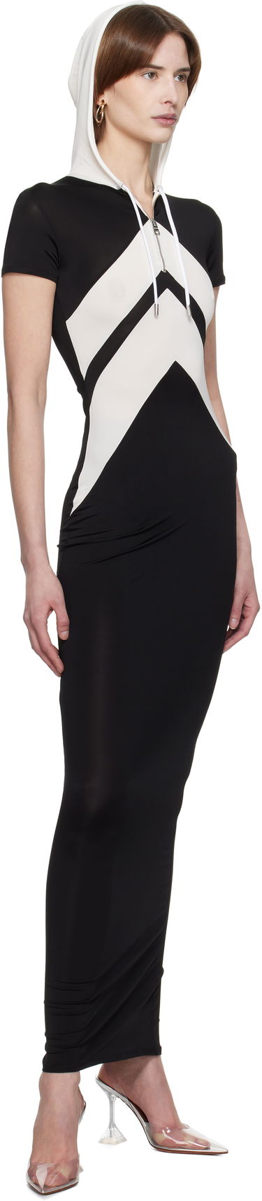 Kjole Jean Paul Gaultier Jean Paul Gaultier 'The Chevrons' Hooded Maxi Dress Sort | 25/33-F-RO346P-J084-0001, 3